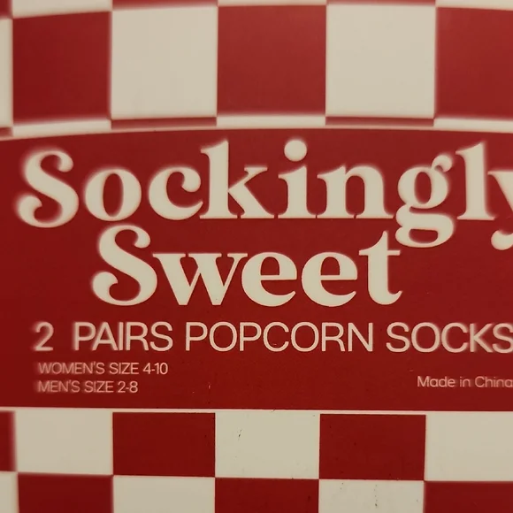 Sockingly Sweet Popcorn Socks And Movie Night Socks - Picture 6 of 7